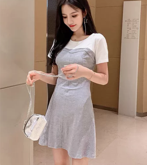 法式桔梗赫本风复古洋气小个子夏季气质显瘦收...