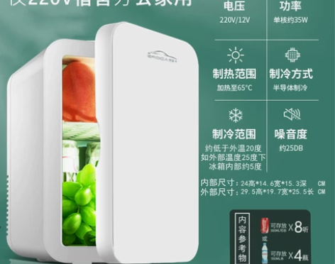 20L迷你mini小型车载冰箱车家两用12...