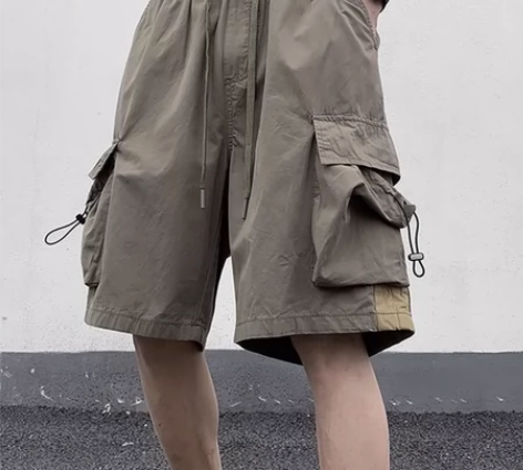 美式机能工装短裤男夏季薄款休闲五分裤运动潮...