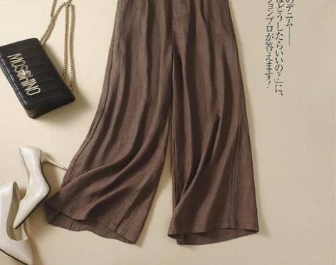 阔腿裤棉麻女裤夏季文艺复古松紧腰显瘦休闲裤...