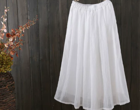 原创夏装新款飘逸宽松裙裤女复古文艺纯色薄款...