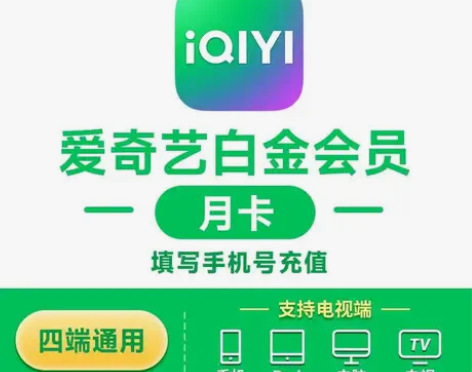 【直冲】爱奇艺白金会员月卡电视端1个月银河...